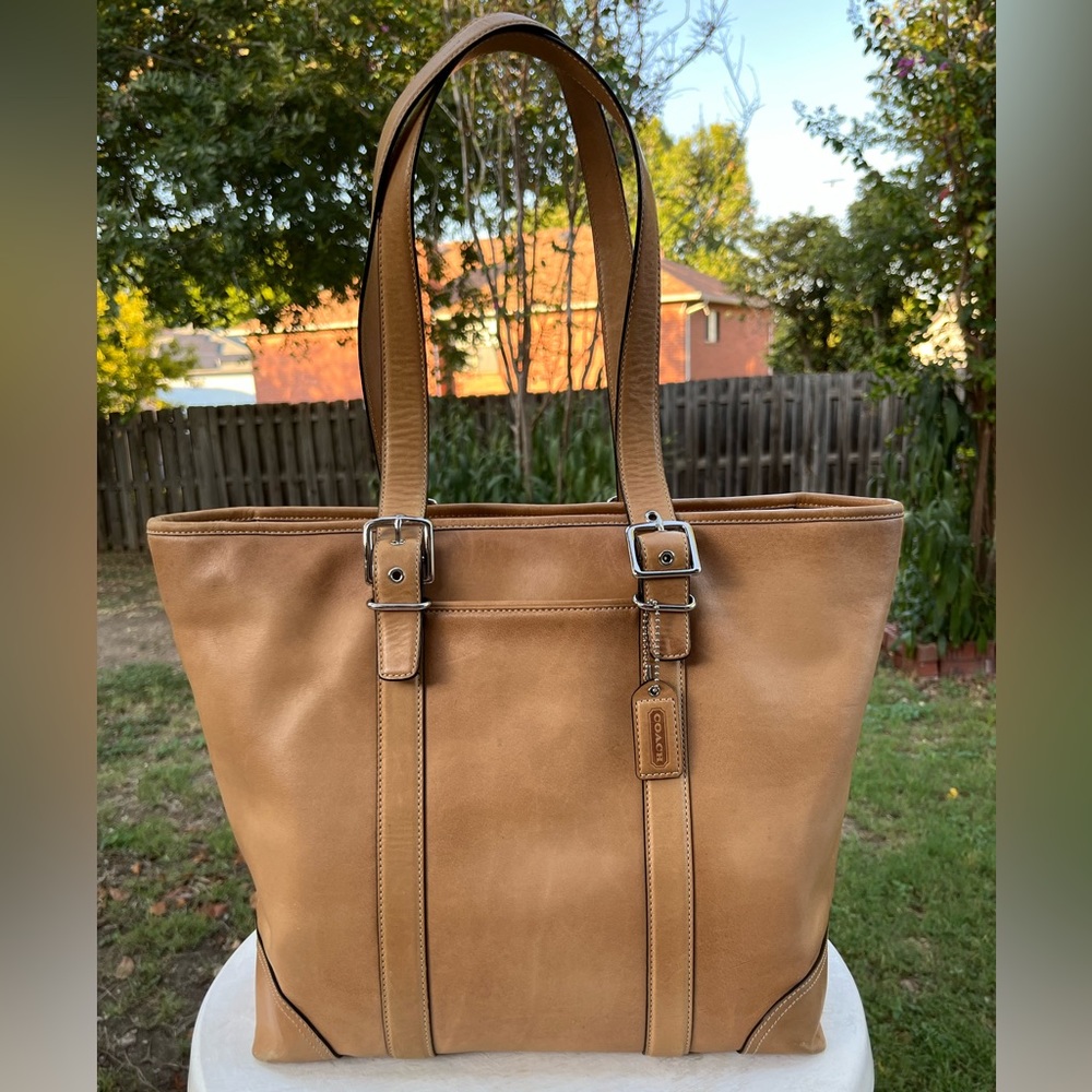 Vintage Camel Leather Coach Leatherware Hampton Legacy Bag 6491